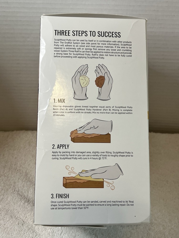 System Three Sculpwood Putty/Endrot System Moldable Epoxy Putty 2-Quart Kit