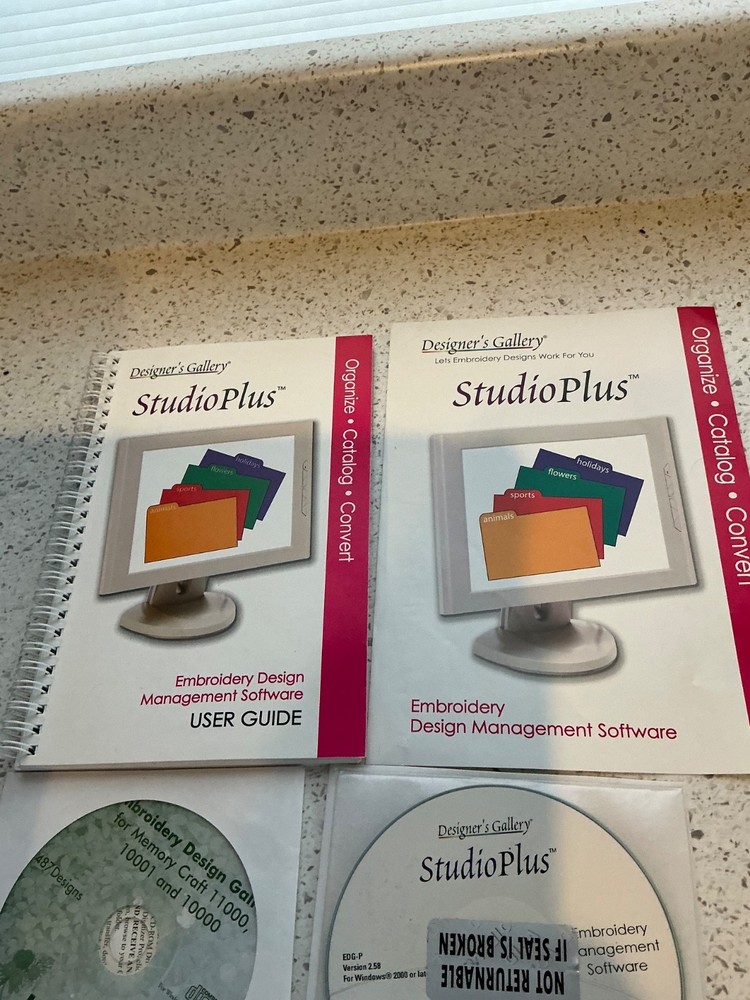 DESIGNER'S GALLERY STUDIO PLUS DESIGN ORGANIZATION MANAGEMENT SOFTWARE EMBROIDER