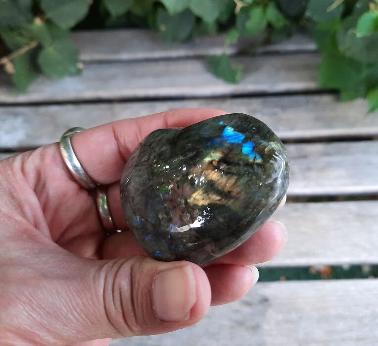 Labradorite Heart, Transformation, Higher Realm Connection, Full Potential