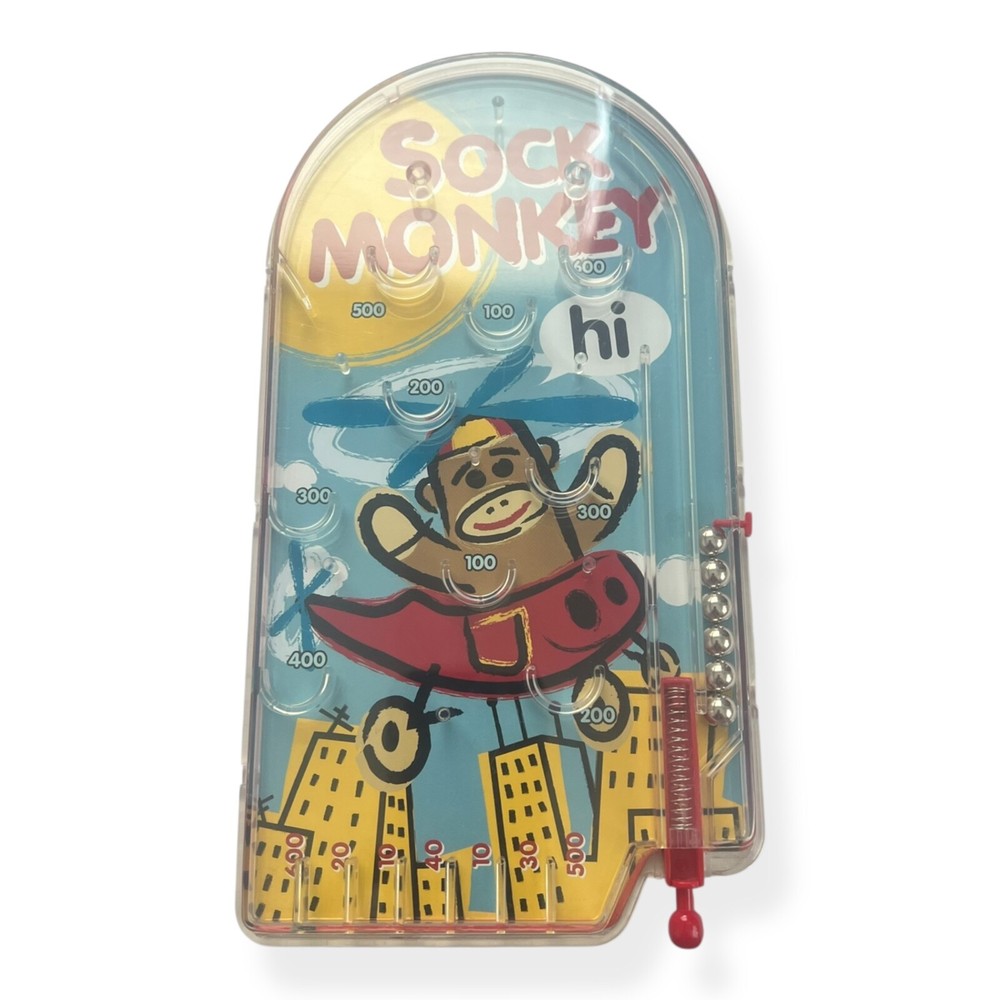 Sock Monkey Handheld Pinball Game Portable Travel Game Nelson