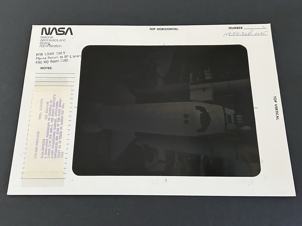 1982 NASA KSC Space Shuttle Columbia STS-5 Launch Time Presentation Transparency