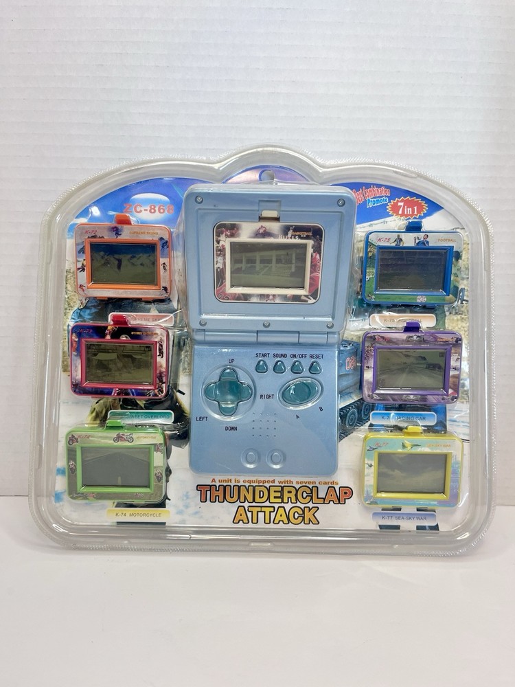 Thunderclap Attack 7 In 1 Handheld Video Game Controller And Games - BLUE