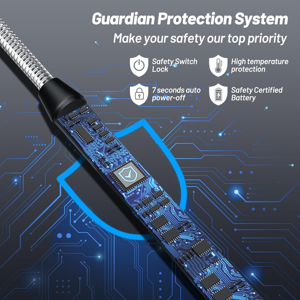 Electric Candle Lighter, Safty Lock, USB Type-C Port, Rechargeable Lighter, Wind
