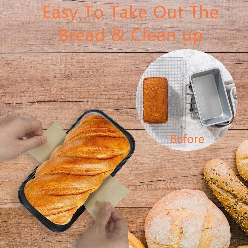 High Quality Bread Pan Liners 100 Parchment Sheets Non Stick Baking Paper New
