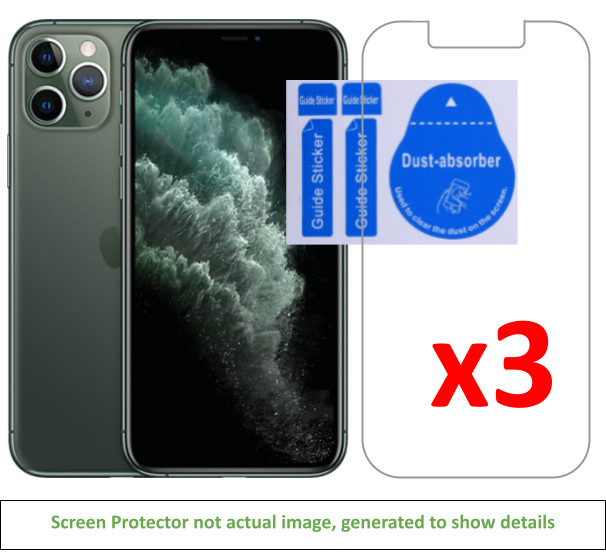 3x iPhone 11 Pro Screen Protector w/ cloth and installation stickers