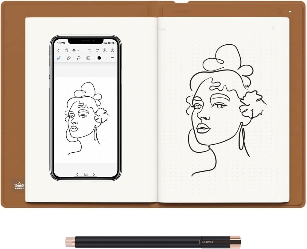 Note 2-in-1 Digital Notebook Drawing Tablet With Battery-free Pen, Bluetooth ...