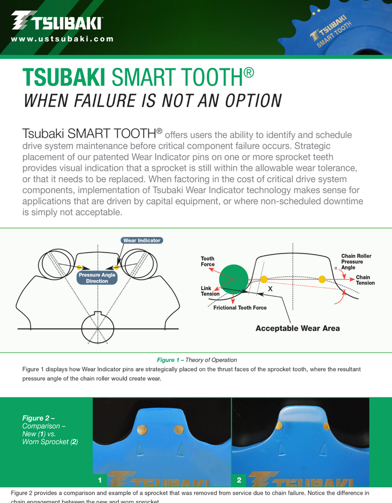 Tsubaki 12 Tooth Engineering Class Smart Tooth Sprocket