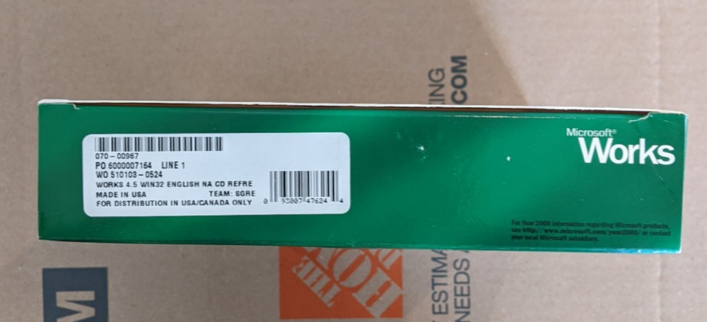 Microsoft Works 4.5 Office Software Suite CD for Windows 95/NT OPEN BOX