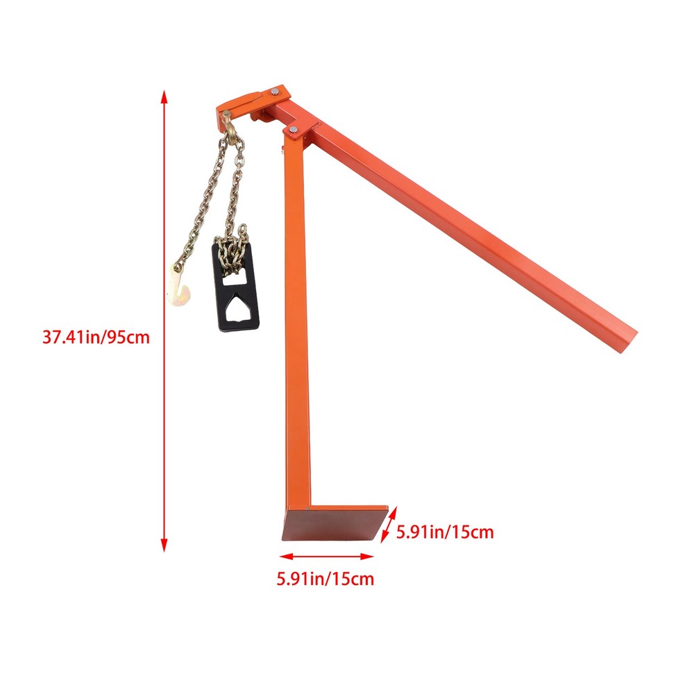 36 in T Post Puller with Puller Plate & 47 in Lifting Chain For Round Fence Post