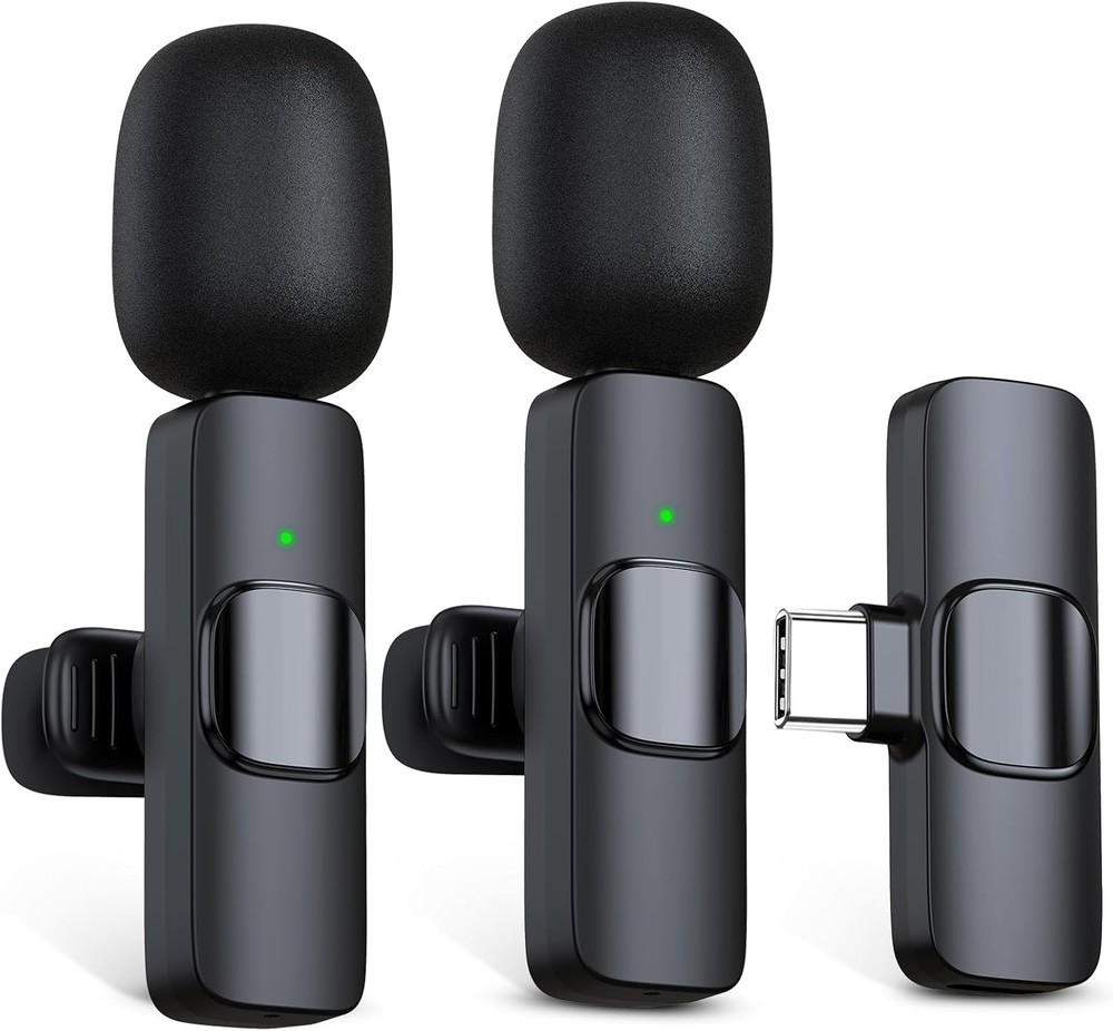 RICCHI 2 Pack Wireless Microphone USB C for iPhone 15-16 Android Phone, Professi