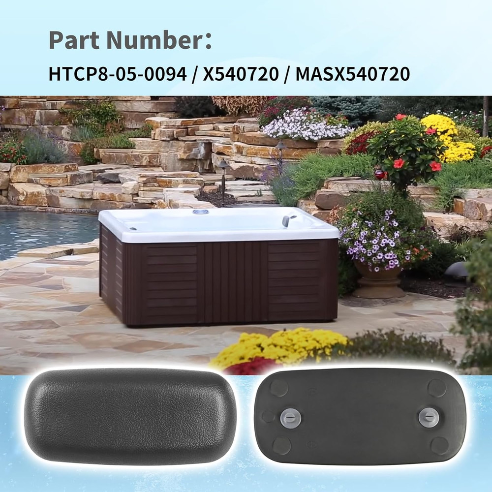 2 Pack Hot Tub Compatible with Master Spas Pillow - Generic Charcoal Grey Flat P