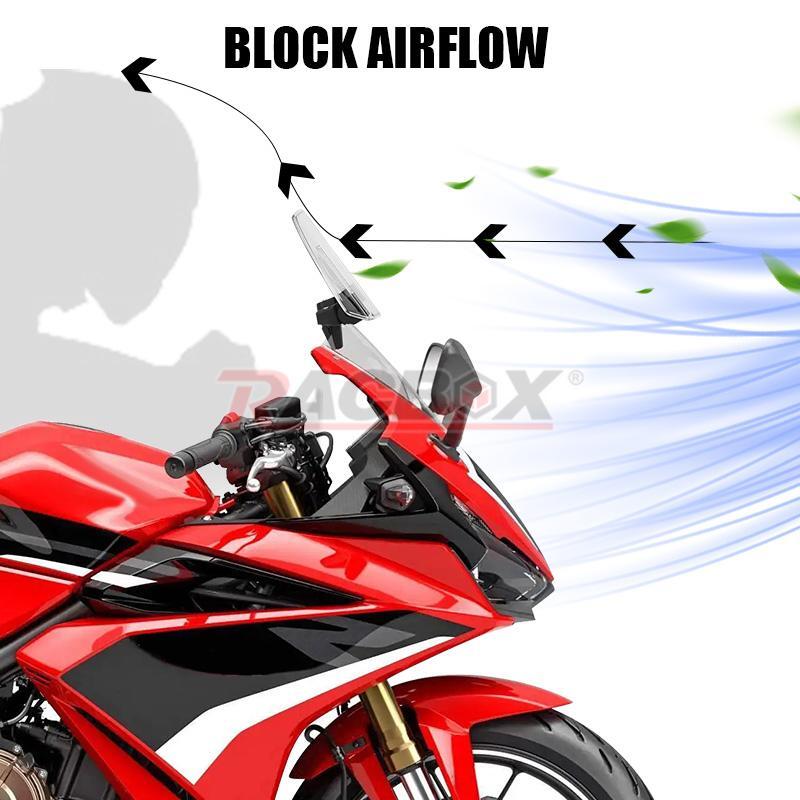 Universal Clip On Windshield Extension Spoiler Wind Screen Deflector Motorcycle