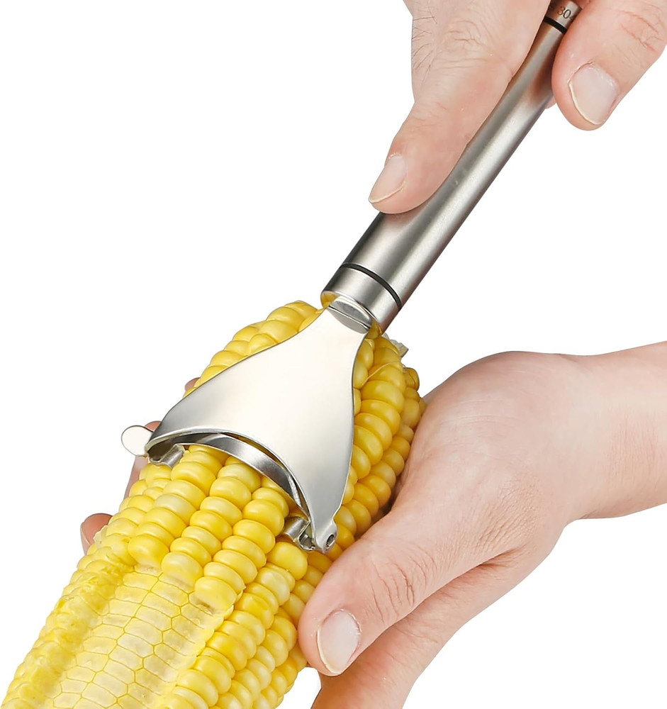 Corn Peeler Stainless Stee Corn Cob Stripper Tool Corn Thresher from the Cob, Re