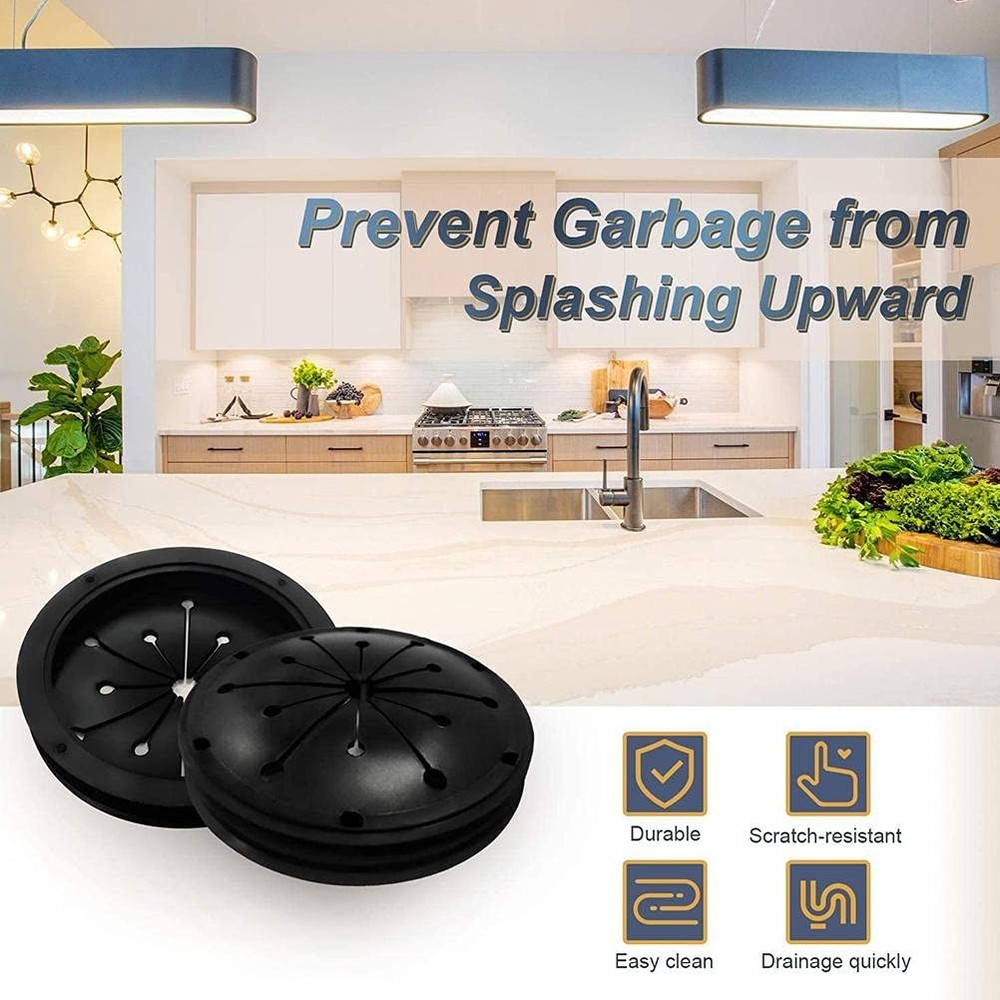 3 Inch Garbage Disposal Splash Guard, ABS Garbage Disposal Stopper, Rubber Fo...