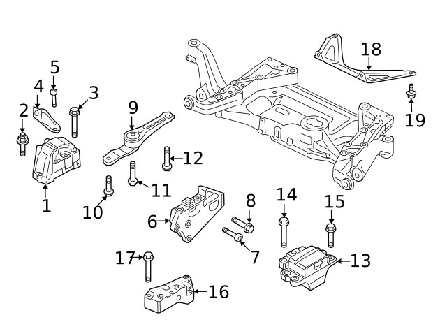 Genuine Audi Support Plate Bolt N-019-502-13