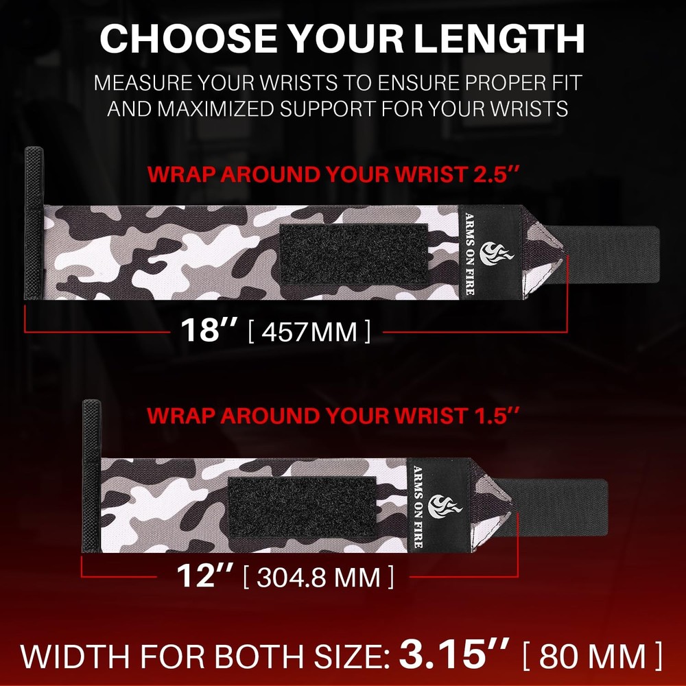 HeavyDuty Weightlifting Wrist Wraps with Thumb Loop for Powerlifting & Training