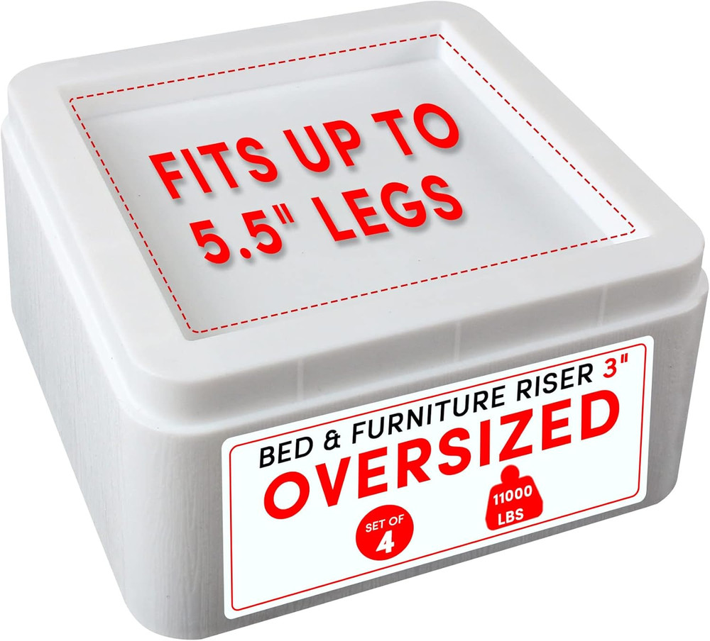DEDU Oversized Bed Risers Heavy Duty Stackable 4 Pack, Furniture Risers for Sofa