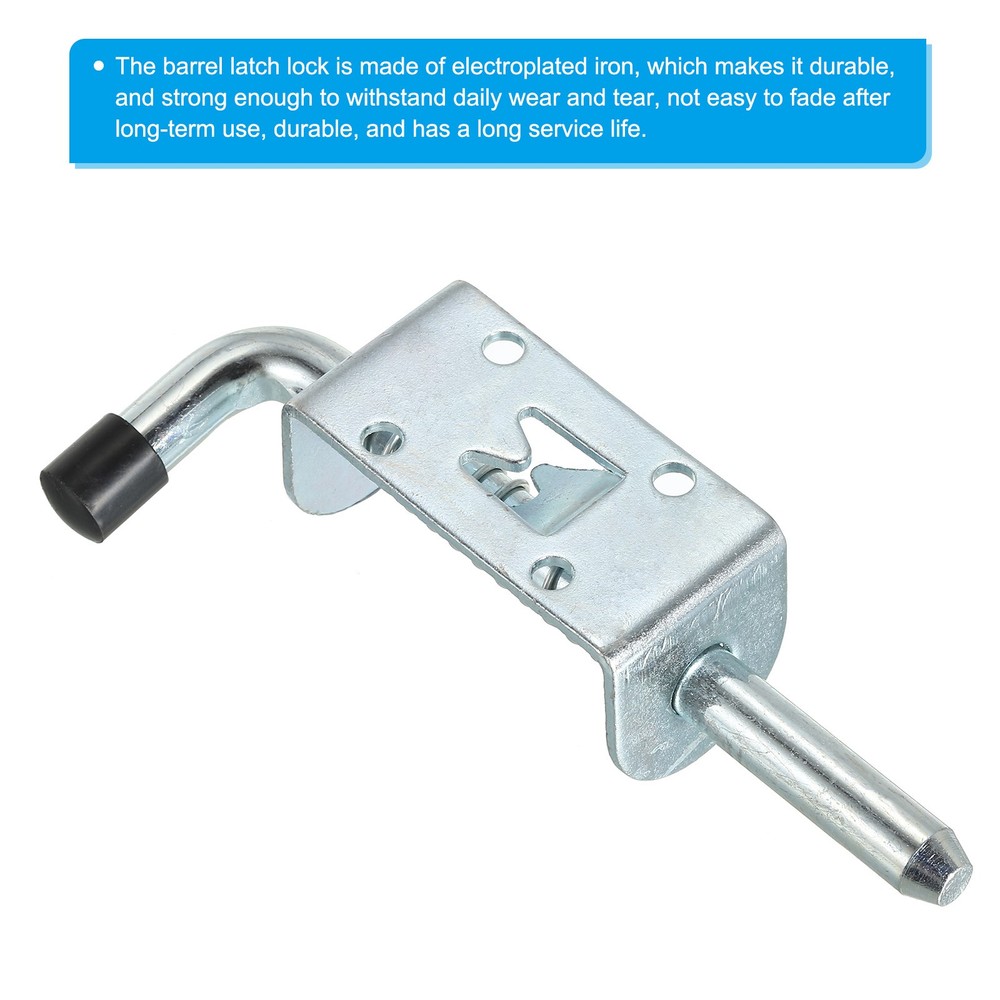 Spring Loaded Latch Pin 5" Iron Security Latch Sliding Barrel Bolt Latch Lock