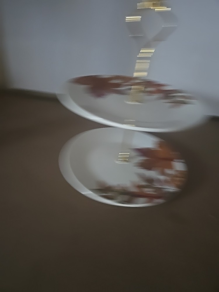 Royal Norfolk 2‑Tier Ceramic Cake Stand – Fall Leaf Pattern, Disassembles