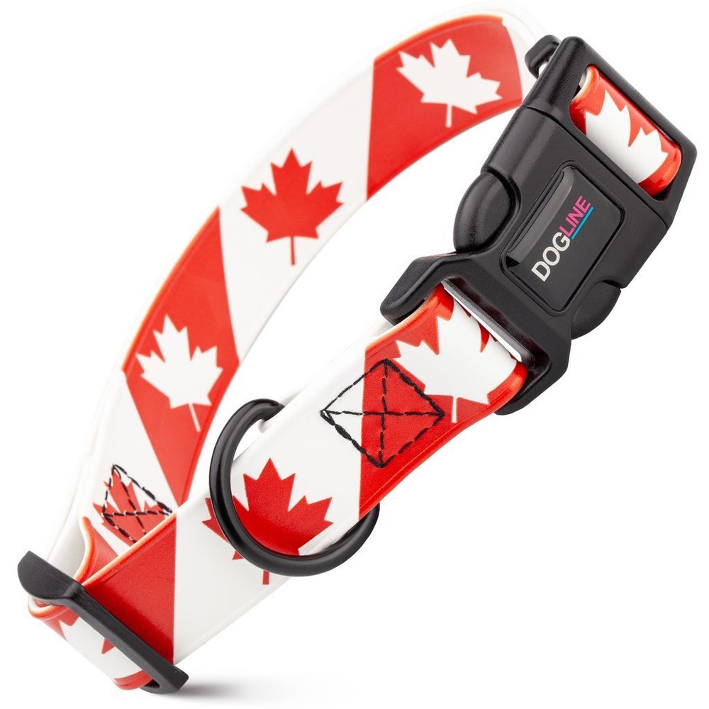 Dog Pet Canada Quick Release Printed Collar 3/4" x 12" - 19"