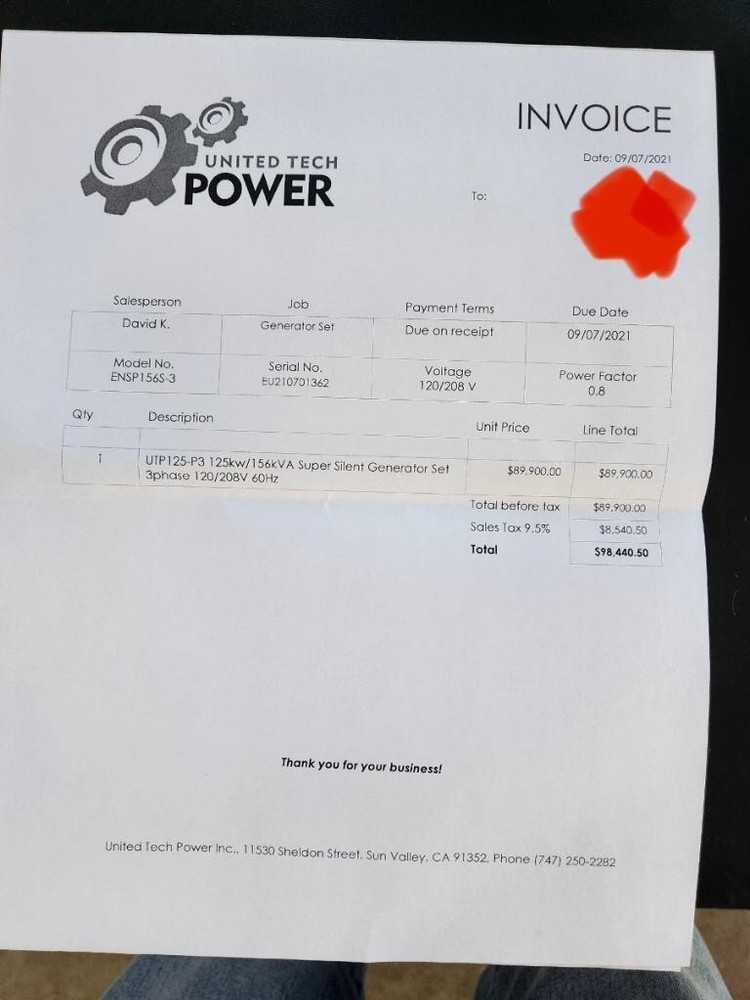 Perkins (CAT) 125KW Diesel Generator Super Silent Engine Quiet Engine