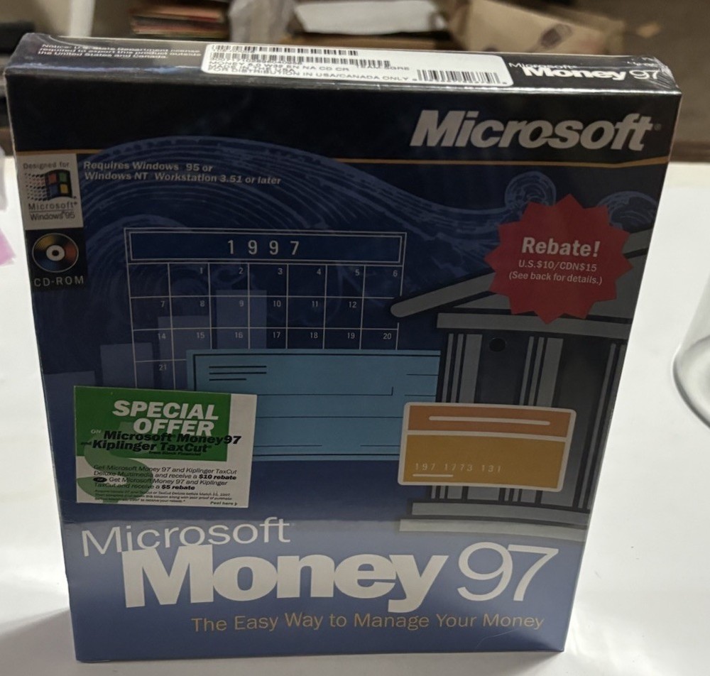 Microsoft Money 97 PC CD ROM Retail Box New SEALED