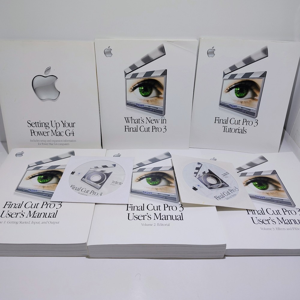 Final Cut Pro 3 for Mac/Apple User Manuals Original Final Cut Disc