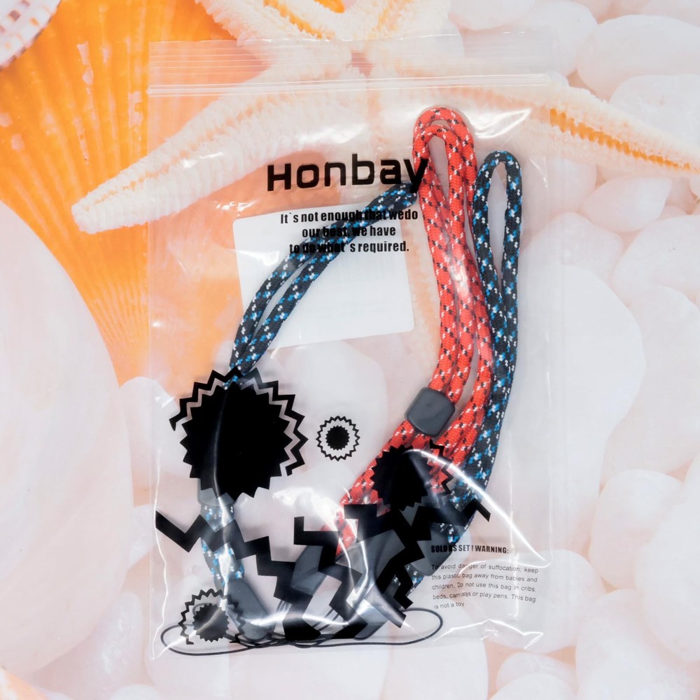 Honbay 4PCS Universal Adjustable Hand Wrist Strap Lanyard Medium, Black