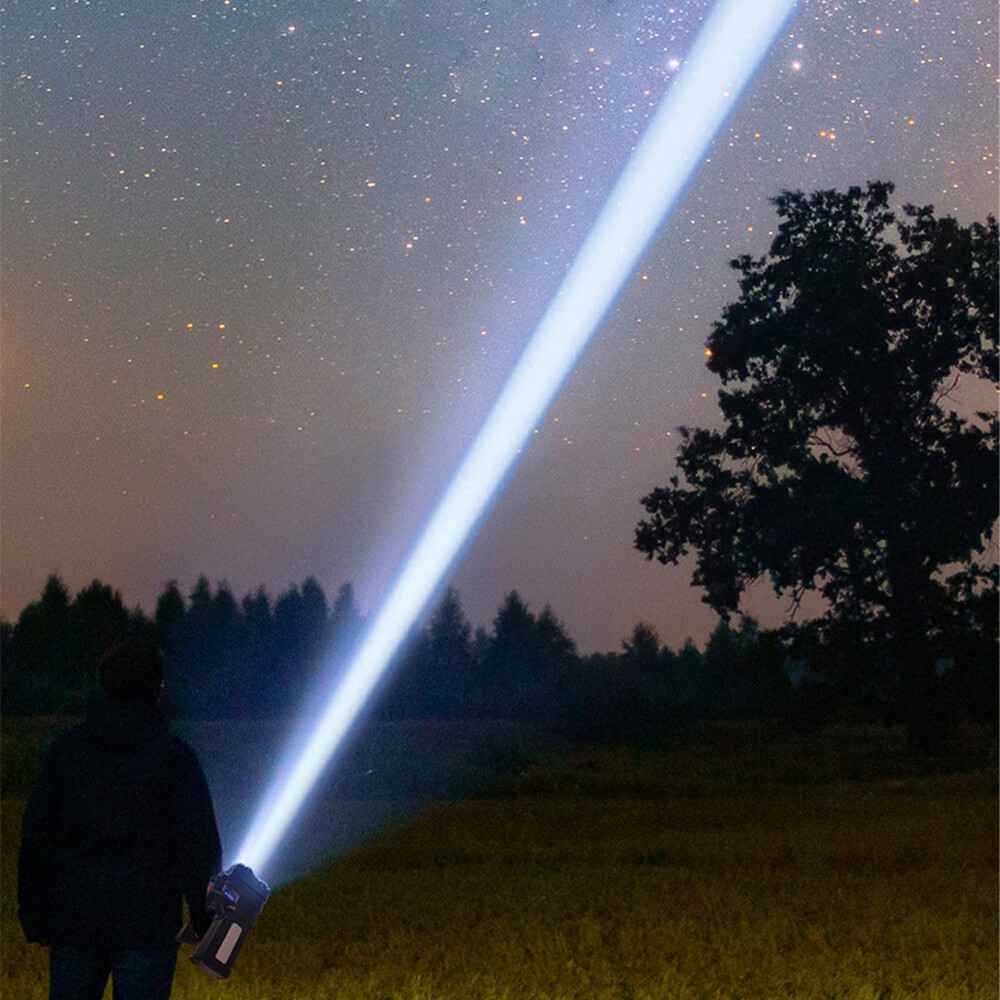 Super Bright Solar LED Searchlight USB Rechargeable Handheld Flashlight Lamp