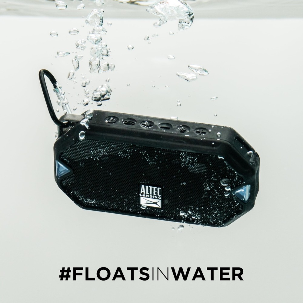 Altec Lansing - HydraMini Wireless Bluetooth Speaker, IP67 Waterproof Black