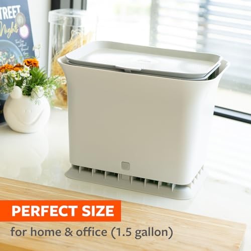 Fresh Air Odor-Free Kitchen Compost Bin Gray