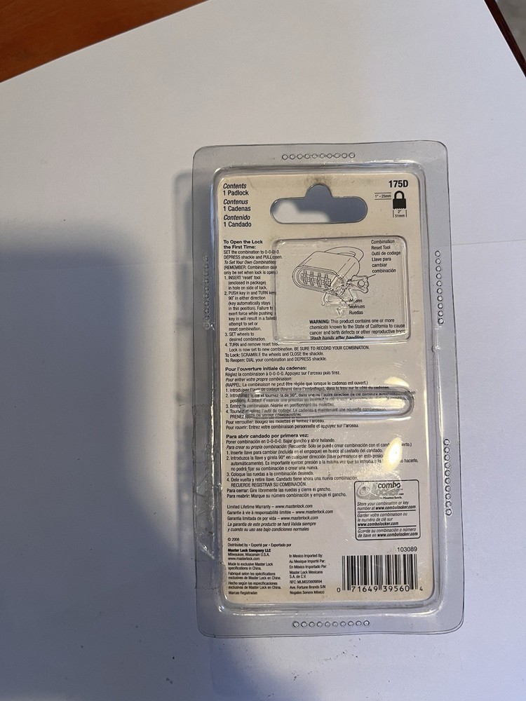 (Pack of 2) Combination Padlock: Master Lock 175D