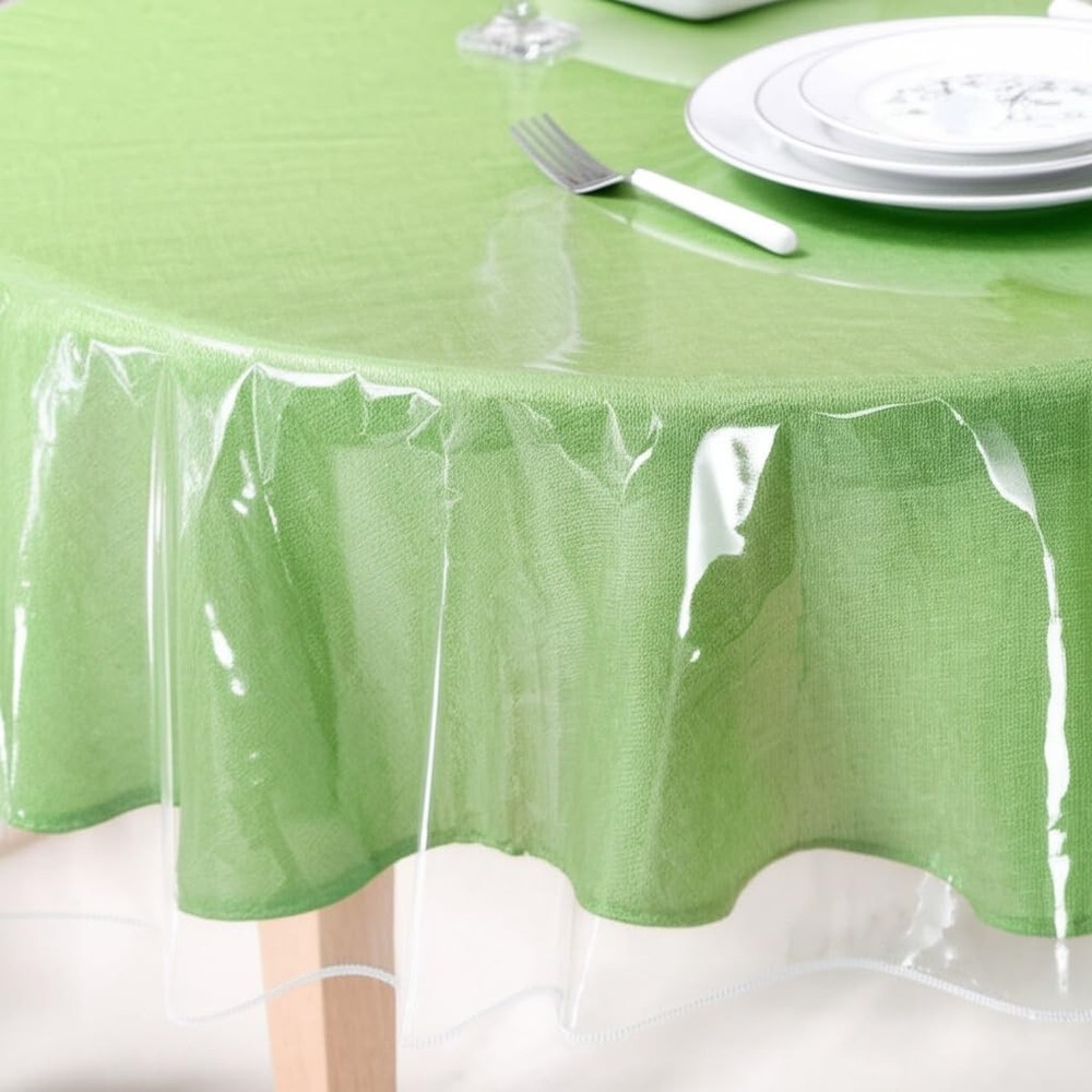 BNYD Clear Plastic Tablecloth Protector, Table Cloth Vinyl 70" (Round),