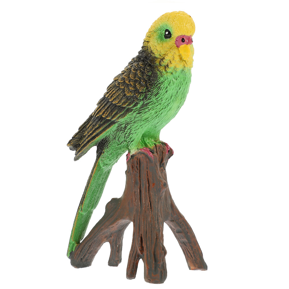 Artificial Parrot Figurine Lifelike Bird Model Standing Statue Decorative Model