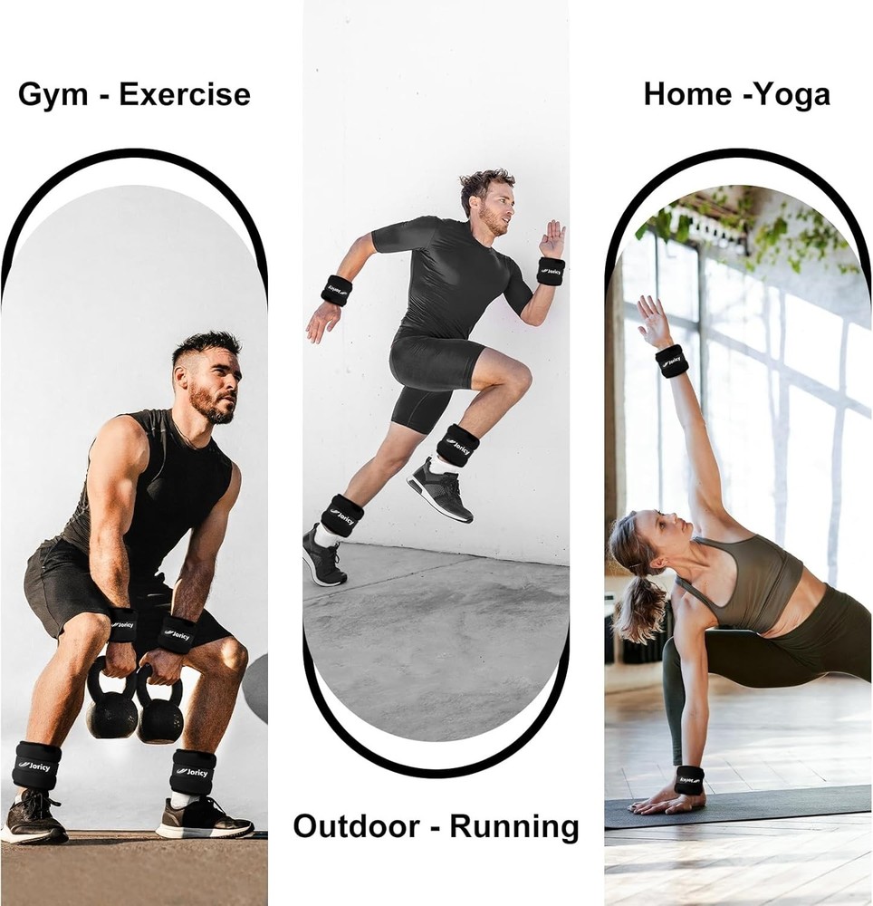 4 lbs Pair of Mercerized Cotton Ankle Weights - Comfortable & Adjustable Straps