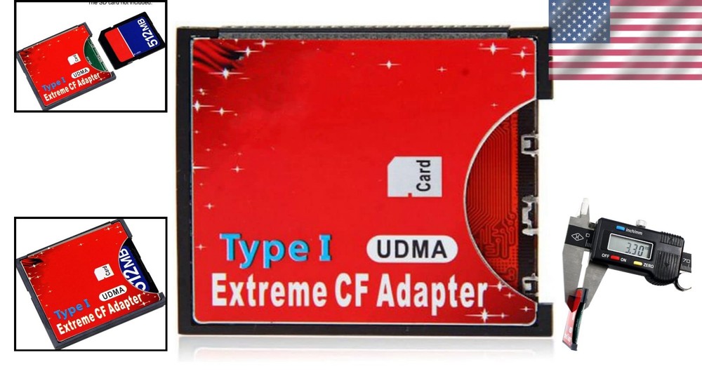 High-Speed SD to Compact Flash Adapter - 128GB Support - Dust-Proof Design