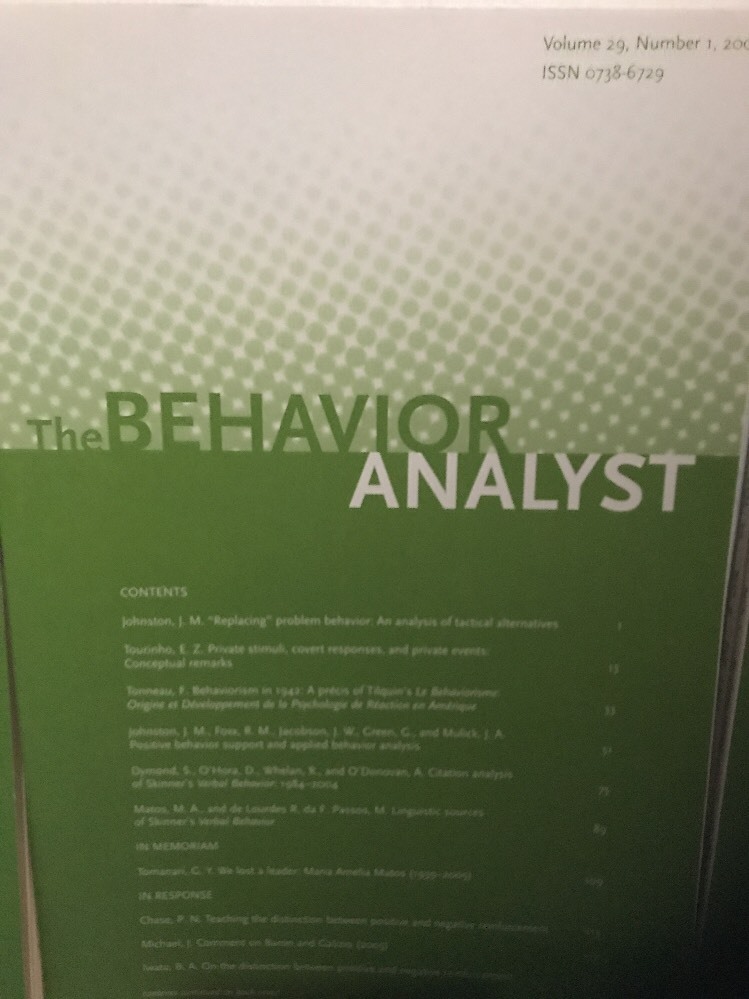 The Behavior Analyst, Volumes 28-32, 2005-2009