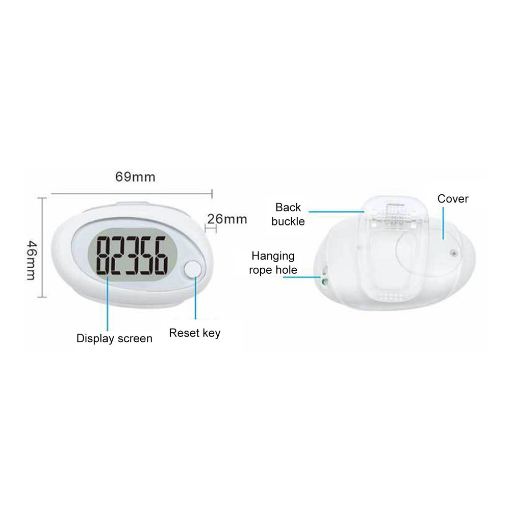 3D Sensor Pedometer Step Counting Device Clip-on Pedometer With Detachable XUBW
