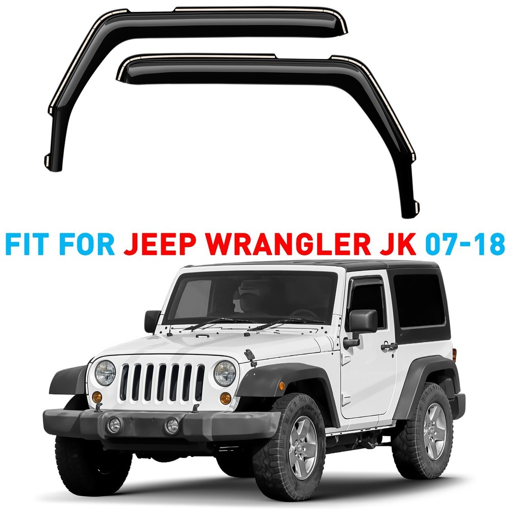 Rain Guards Vent Visors Shade for 2007-2018 Jeep Wrangler JK