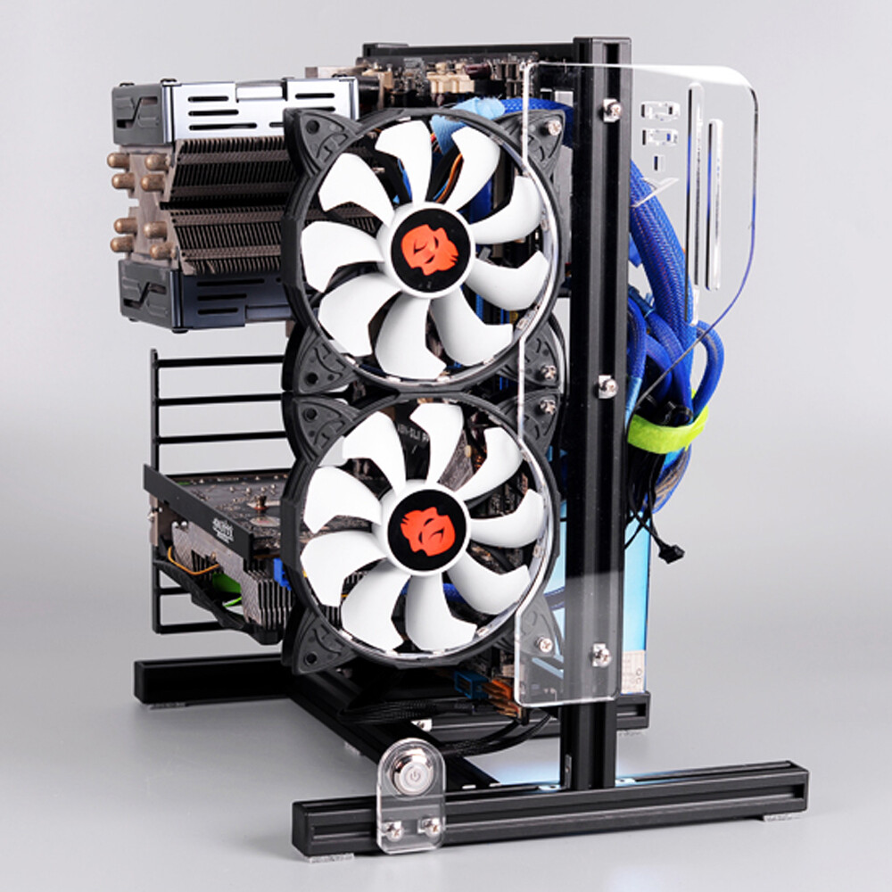 DIY Fully Open Computer Bare Metal Frame Chassis Bracket Test Bench ITX ATX MATX