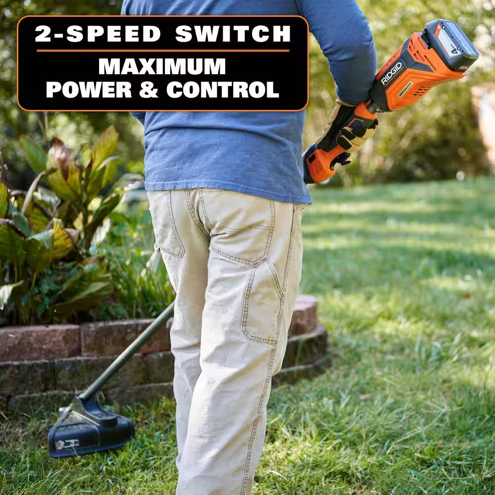 18V Brushless 14 In. Cordless Battery String Trimmer and Leaf Blower 2-Tool Comb