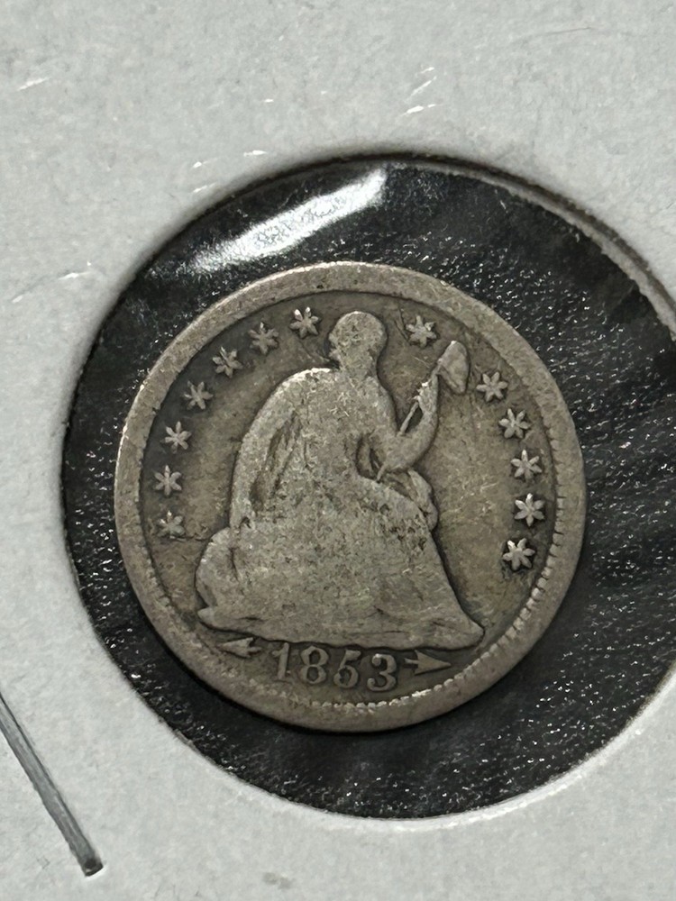 1853 H10C Arrows Liberty Seated Half Dime