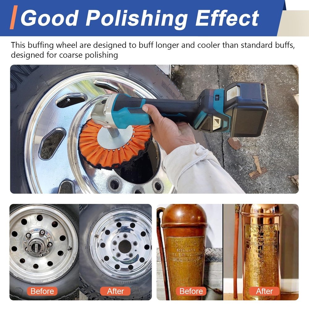 8" Airway Buffing Wheel for Angle Grinder, 16 Plys, 2PCS
