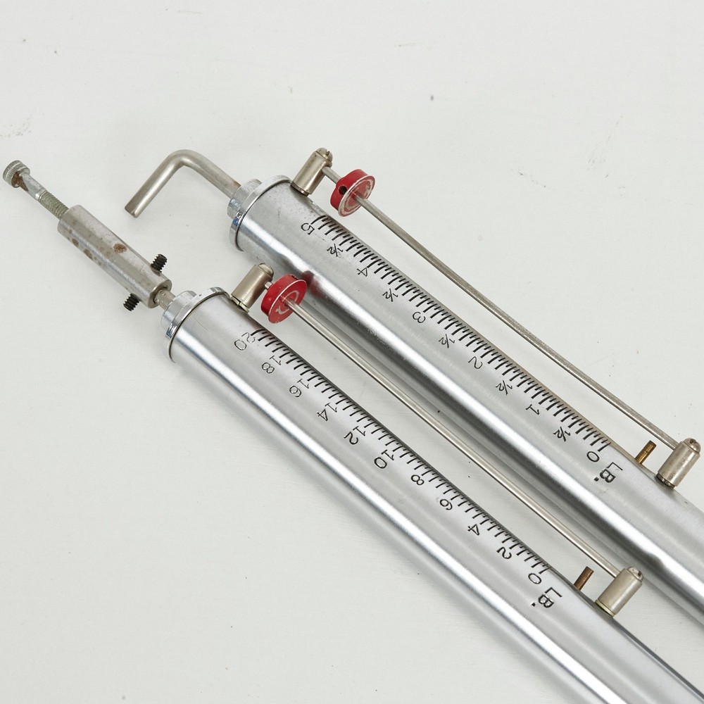 Chatillon Push-Pull Force Gauges 5LB 20LB Silver CATL-719 Vintage Chrome Tools