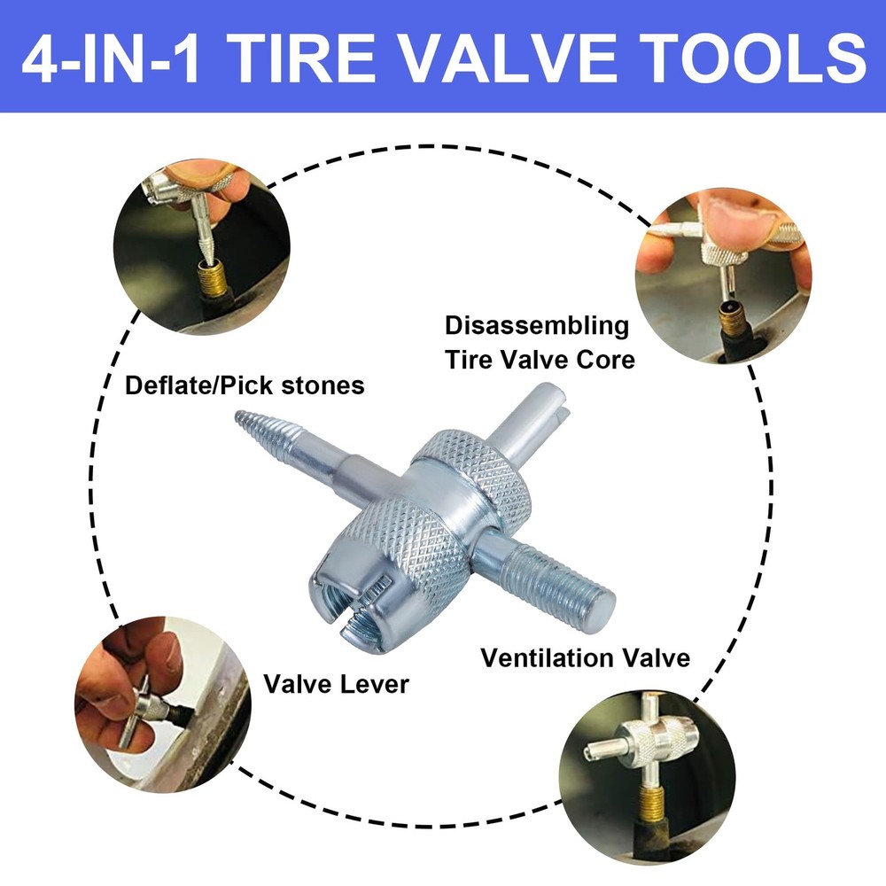 Quick Change Tire Valve Tool Kit,Tire Stem Core Quickly Set B