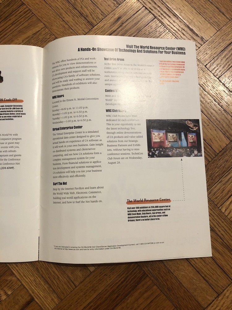 1996 TechniCon Tech Conference At CA-World New Orleans Info Packet