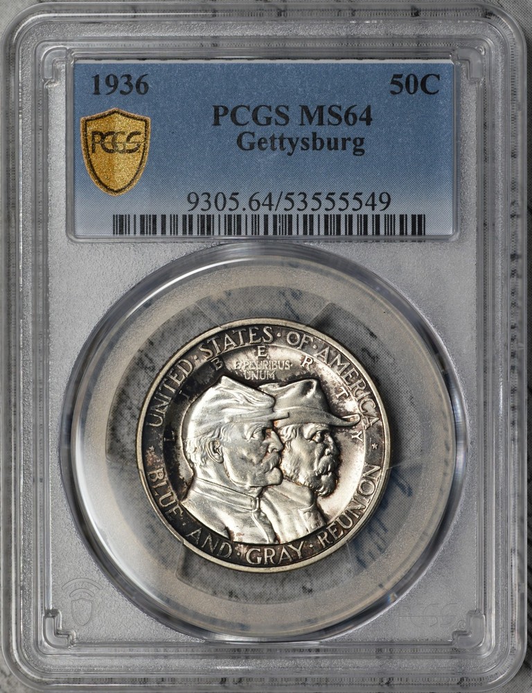 1936 Gettysburg Commemorative Half Dollar PCGS MS64 Nice! #3FEB