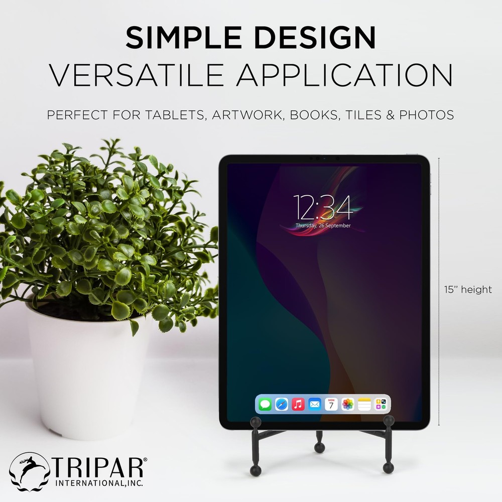 Modern Tripod Easel Display, Black Finish - Lightweight & Durable Design - Pe...