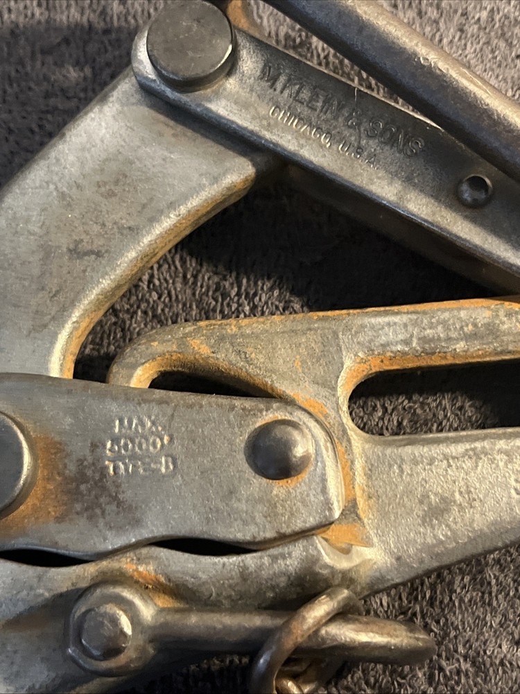 Vtg M Klein & Sons 4-67 Bell System Cable Wire Puller Max 5000 Lbs Type B