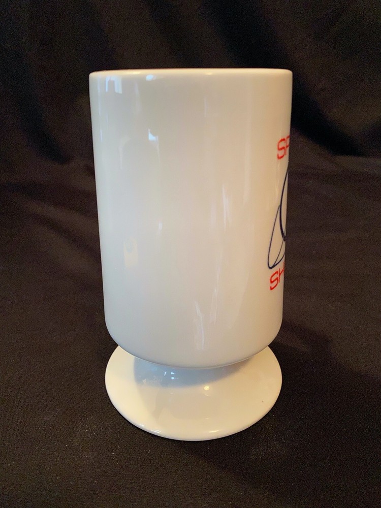 Vintage Ceramic Space Shuttle Footed Coffee Mug Minimalist NASA Buntingware